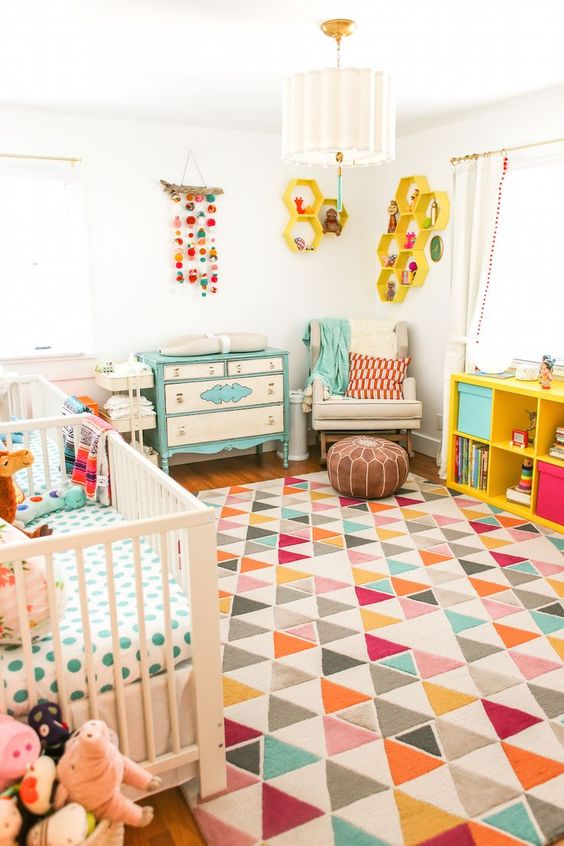 bright and colourful nursery room for children